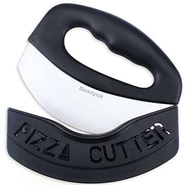 Suanyok Premium Pizza Cutter Food Chopper-Super Sharp Blade Stainless Steel Pizza Cutter Rocker Slic...