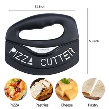 Suanyok Premium Pizza Cutter Super Sharp Rocker Slicer