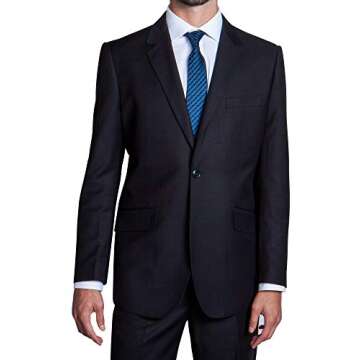 Zeratova Men's Slim Fit Italian Suit - Formal Wear Elegance
