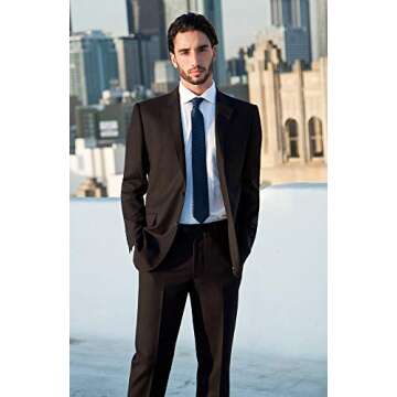 Zeratova Men's Slim Fit Italian Suit - Formal Wear Elegance