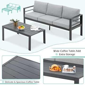 AECOJOY Aluminum Patio Furniture Set for Outdoor Comfort