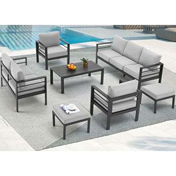 AECOJOY Aluminum Patio Furniture Set for Outdoor Comfort