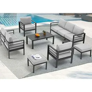 AECOJOY Aluminum Patio Furniture Set for Outdoor Comfort