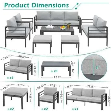 AECOJOY Aluminum Patio Furniture Set for Outdoor Comfort