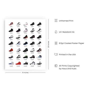 HAUS AND HUES Sneaker Posters for Guys - Michael Jordan Shoes Posters for Bedroom, Dope Posters Snea...