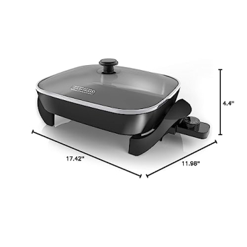 BLACK+DECKER Electric Skillet Nonstick Dishwasher Safe