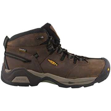 KEEN Utility Men's Detroit XT Mid Height Steel Toe Waterproof Work Boots, Cascade Brown/Bronze Green...