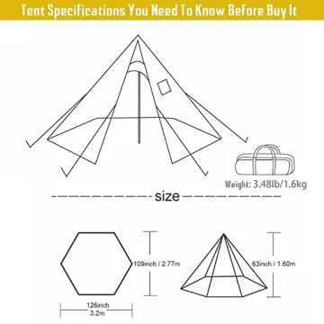 Fire Hiking Hot Tent - Lightweight Tipi with Stove Jack