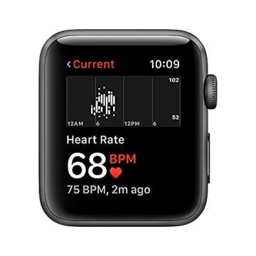 Apple Watch Series 3 [GPS 42mm] Smart Watch w/Space Gray Aluminum Case & Black Sport Band. Fitness & Activity Tracker, Heart Rate Monitor, Retina Display, Water Resistant