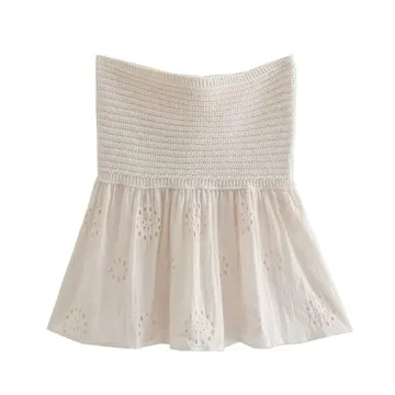 Stylish Knitted Strapless Crop Top Unique Design for Women