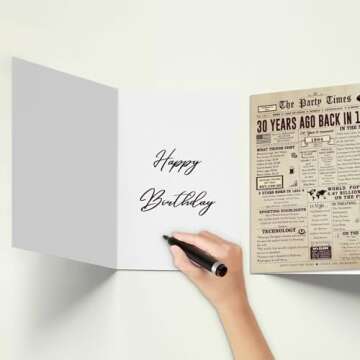 Vintage 30th Birthday Card for Men Women, Funny Gift
