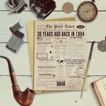 Vintage 30th Birthday Card for Men Women, Funny Gift