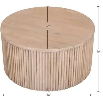 Meridian Furniture Oakhill Round Coffee Table for Living Space