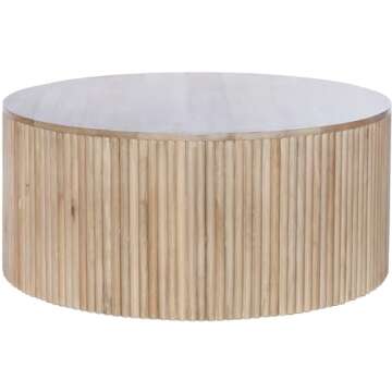 Meridian Furniture Oakhill Round Coffee Table for Living Space