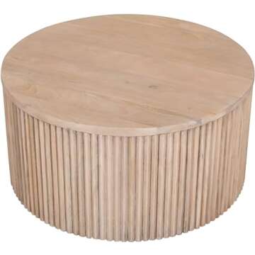 Meridian Furniture Oakhill Round Coffee Table for Living Space