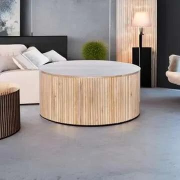 Meridian Furniture Oakhill Round Coffee Table for Living Space