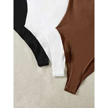 Milumia Women's 3 Pack Sleeveless Bodysuits Set for All Occasions