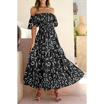 PRETTYGARDEN Women's Summer Dress with Puffy Sleeve Design