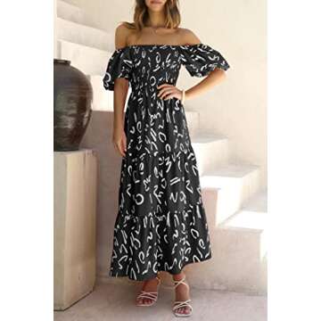 PRETTYGARDEN Women's Summer Dress with Puffy Sleeve Design