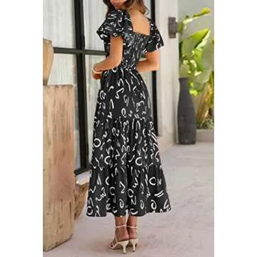 PRETTYGARDEN Women's Summer Dress with Puffy Sleeve Design