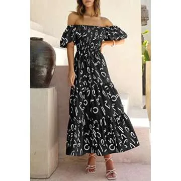 PRETTYGARDEN Women's Summer Dress with Puffy Sleeve Design