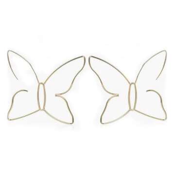 fxmimior Fashion Women Bohemian Gold Big Butterfly Earrings Tassels Long Chain Drop Dangle Earrings for Women