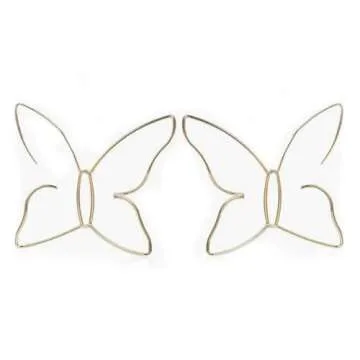 fxmimior Fashion Women Bohemian Gold Big Butterfly Earrings Tassels Long Chain Drop Dangle Earrings for Women