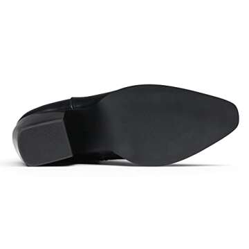 DREAM PAIRS Women's SDMB2207W Western Cowboy Boots Mid Calf Cowgirl Boot Pull-on,Black,Size 9