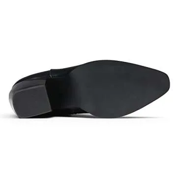 DREAM PAIRS Women's SDMB2207W Western Cowboy Boots Mid Calf Cowgirl Boot Pull-on,Black,Size 9