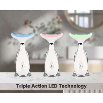 VRAIKO Lily Neck Face Massager with Triple Action LED