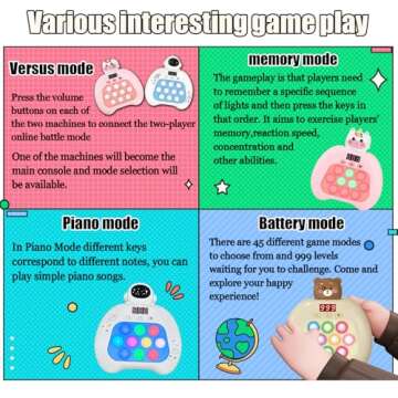 2 Pack Upgraded Fast Quick Game Pop Bubble Up Toys-Ideal Easter Basket Stuffers!Two-Player Online Ba...