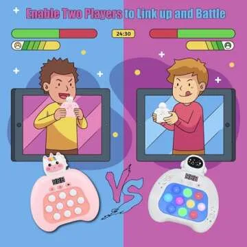 2 Pack Upgraded Fast Quick Game Pop Bubble Up Toys-Ideal Easter Basket Stuffers!Two-Player Online Battles Available,Handheld Games Perfect for Children Aged 6-12,Puzzle Game Sensory Toys（Whtie）