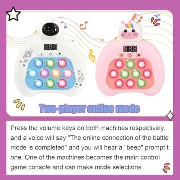 2 Pack Upgraded Fast Quick Game Pop Bubble Up Toys-Ideal Easter Basket Stuffers!Two-Player Online Battles Available,Handheld Games Perfect for Children Aged 6-12,Puzzle Game Sensory Toys（Whtie）