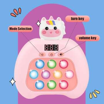 2 Pack Upgraded Fast Quick Game Pop Bubble Up Toys-Ideal Easter Basket Stuffers!Two-Player Online Battles Available,Handheld Games Perfect for Children Aged 6-12,Puzzle Game Sensory Toys（Whtie）