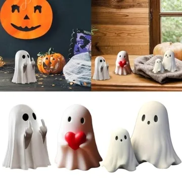 Cute Halloween Ghost Figurines for Festive Decor