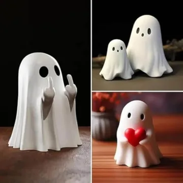 Cute Halloween Ghost Figurines for Festive Decor