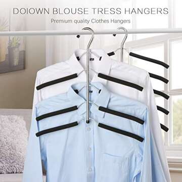 DOIOWN Blouse Tree Hangers Clothes Hangers Non Slip Space Saving Stainless Steel Shirt Hangers Sweater Hangers Coats Hangers Closet Organizer (4)