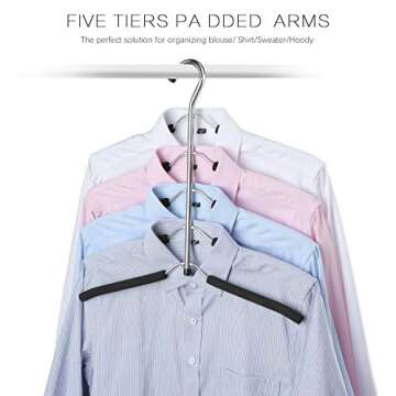 DOIOWN Blouse Tree Hangers Clothes Hangers Non Slip Space Saving Stainless Steel Shirt Hangers Sweater Hangers Coats Hangers Closet Organizer (4)