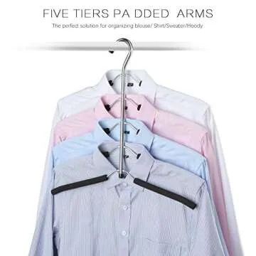 DOIOWN Blouse Tree Hangers Clothes Hangers Non Slip Space Saving Stainless Steel Shirt Hangers Sweater Hangers Coats Hangers Closet Organizer (4)