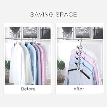 DOIOWN Blouse Tree Hangers Clothes Hangers Non Slip Space Saving Stainless Steel Shirt Hangers Sweater Hangers Coats Hangers Closet Organizer (4)