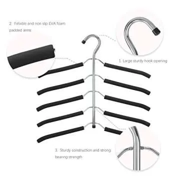 DOIOWN Blouse Tree Hangers Clothes Hangers Non Slip Space Saving Stainless Steel Shirt Hangers Sweater Hangers Coats Hangers Closet Organizer (4)