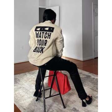 Molilove Varsity Jacket Baseball Bomber Jacket Vintage Sweatshirt College Casual Unisex Streetwear Coats Varsity Jacket Apricot S