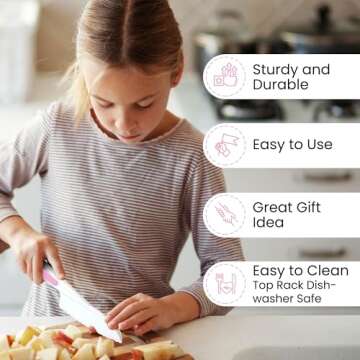 Zulay 3-Piece Kids Knife Set - Safe & Fun Cooking Tools for Children