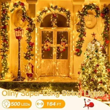 Ollny Christmas Lights 164FT with Remote and 500 LEDs