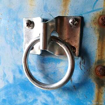 Will's Family Store 2 inch Cross Tie Rings Through Plate Zinc Plated Pack of 2