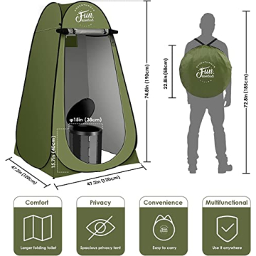Portable Toilet Kit for Camping with Privacy Tent