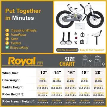RoyalBaby Freestyle Toddlers Kids Bike 12 Inch Childrens Learning Bicycle with Training Wheels Boys Girls Beginners Ages 3-4 Years, White