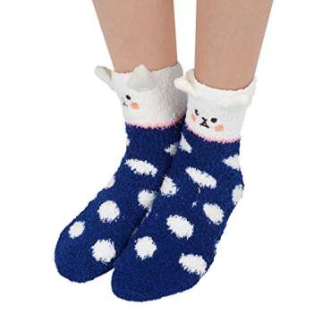 Zmart Fuzzy Socks for Women Teen Girls, Fluffy Socks Warm Winter Cozy Animal Socks for Indoor Use