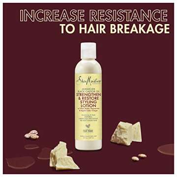 SheaMoisture Styling Lotion for Damaged Natural Hair Jamaican Black Castor Oil Silicone Free Hair Treatment 8 oz