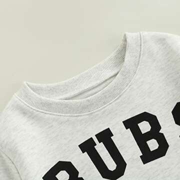 Toddler Baby Girl Boy SIS/Bubba Letter Print Sweatshirt Crewneck Pullover Tops Sister and Brother Matching Clothes (Grey BUBS, 1-2T)